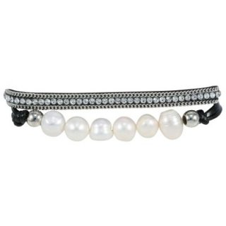Motivarmband schwarz mit Perlen