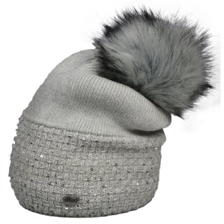 Damenmütze mit Pailletten, Felloptik