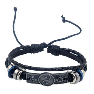 Lederarmband Yin Yang