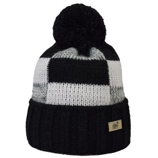 Strickmütze mit Umschlag, Strickpompon