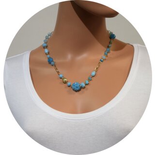 Modekette Steine türkis