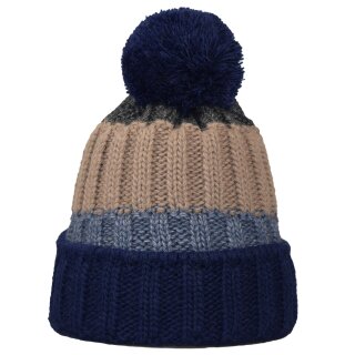 Strickmütze mit Umschlag, Strickpompon