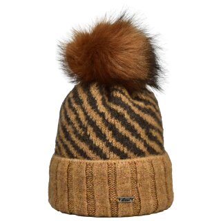 Damenmütze mit Umschlag "Zebra", Felloptik