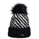 Damenmütze mit Umschlag "Zebra", Felloptik
