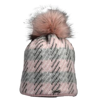 Damenmütze gemustert, Felloptik