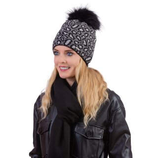 Damenmütze "Leopard", Felloptik