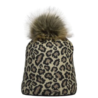 Damenmütze "Leopard", Felloptik