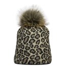 Damenmütze "Leopard", Felloptik