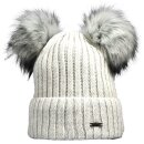 Damenmütze mit 2 Pompons, Felloptik