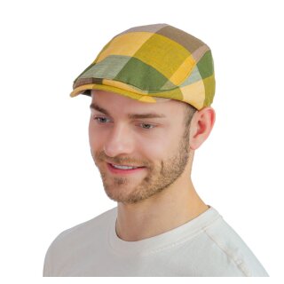 Flat Cap, kariert - oliv
