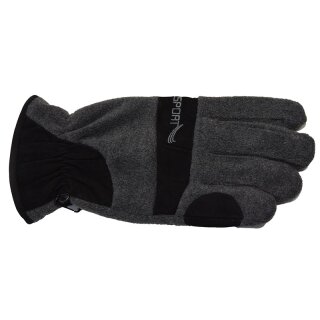 Fleece-Fingerhandschuh mit echtem Lederaufsatz