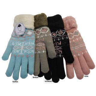 Damen-Fingerhandschuh Schneeflocke