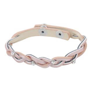 Fashionarmband Flecht mit Steinchen, rose