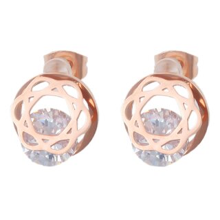 Edelstahl Ohrstecker rose