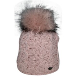 Damenmütze mit Pailletten, Felloptik