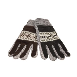 Herren-Fingerhandschuh mit Lederaufsatz