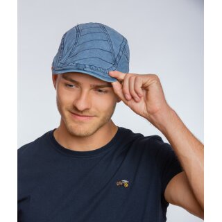 Flat Cap (Schiebermütze) mit Ziernähten, oliv