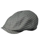 Flat Cap (Schiebermütze) in Ballonform, Karo grau