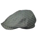 Flat Cap (Schiebermütze) in Ballonform, Karo grau