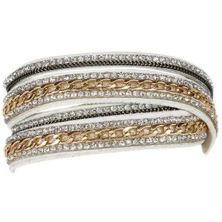Fashionarmband mit Kettchen, weiß