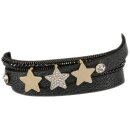 Motivarmband schwarz mit Sternen